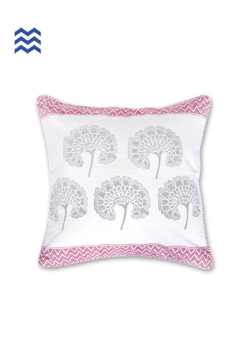 20s Cotton Cushion Cover In Graphic Block Print